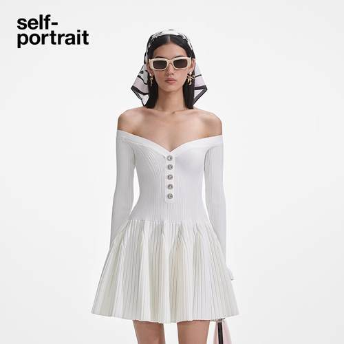 self-portrait设计感针织连衣裙