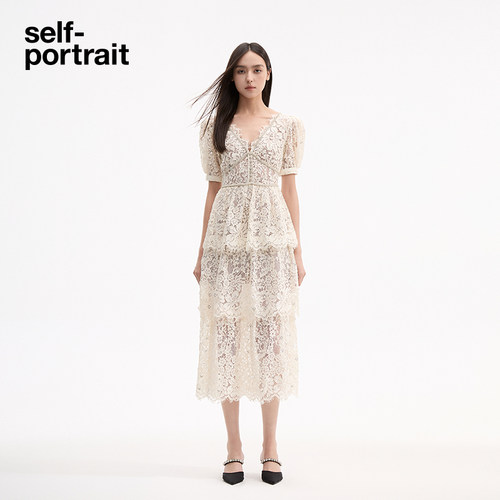 Self-Portrait白月光蕾丝仙女裙