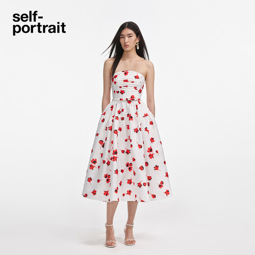 self-portrait抹胸礼服连衣裙