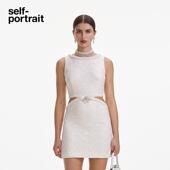 2025春夏白蝴蝶结亮片粗花呢连衣裙 portrait 何超莲同款 self