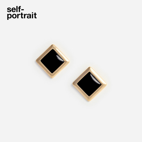 self-portrait方块几何耳钉