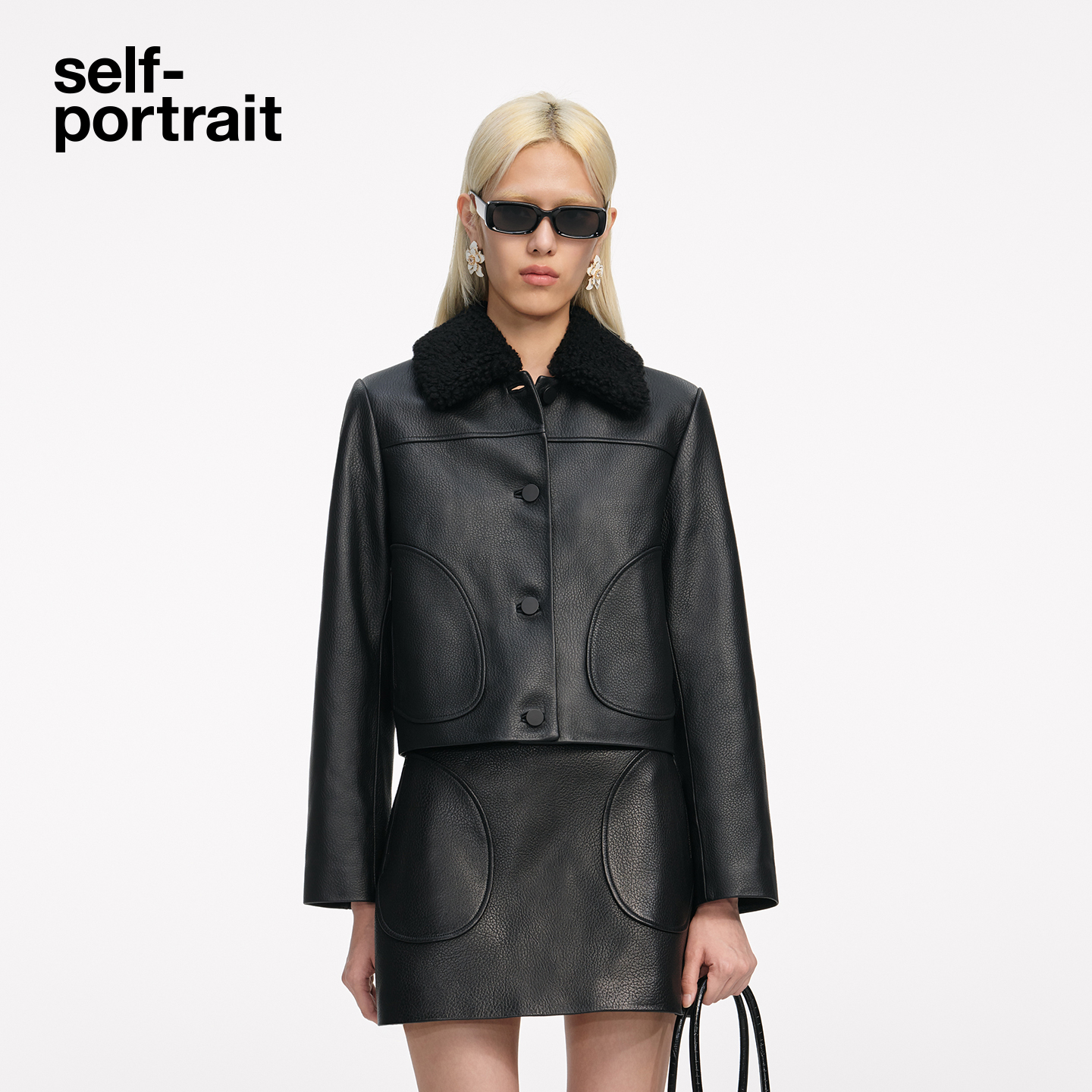 self-portrait毛领羊皮皮衣