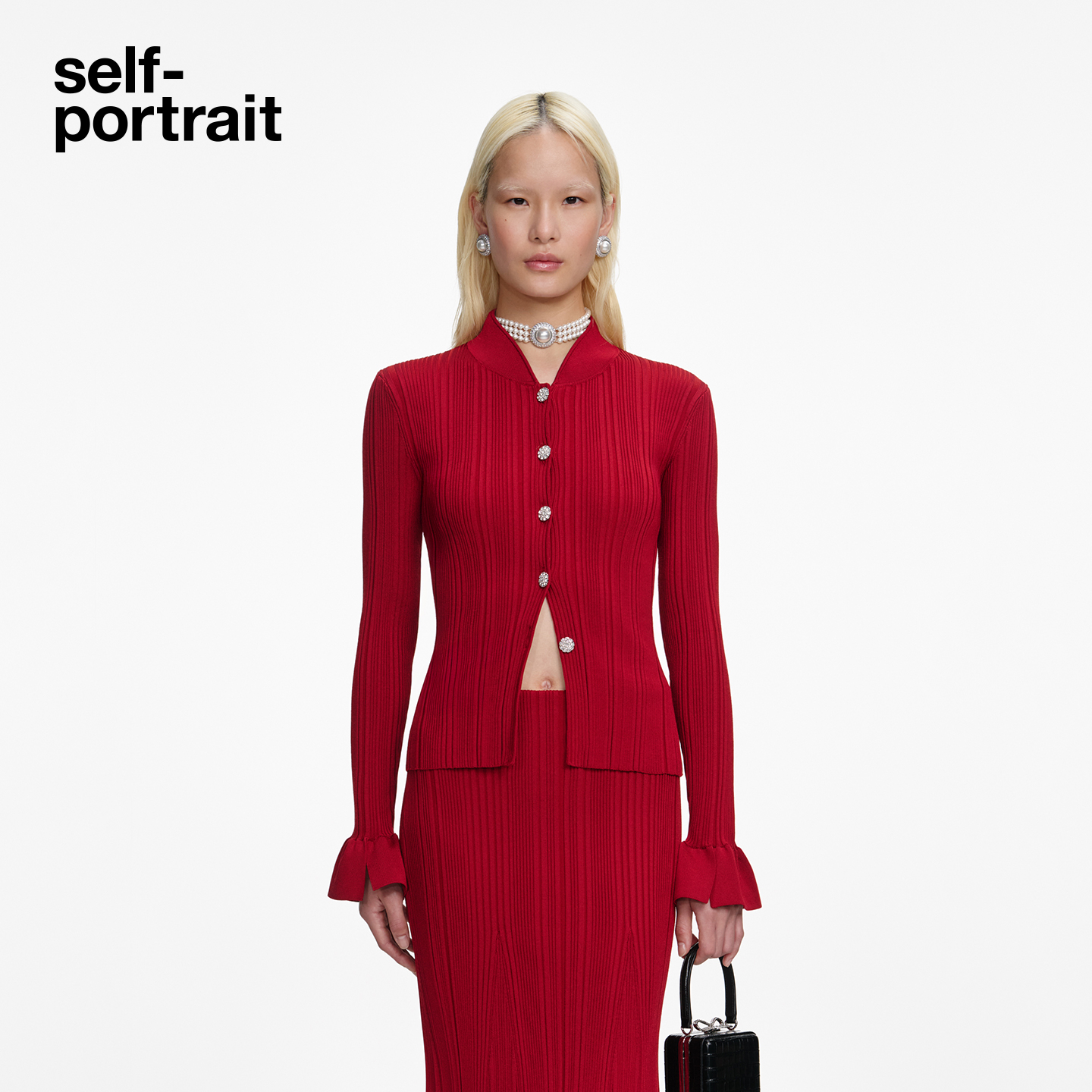 self-portrait新中式针织外套