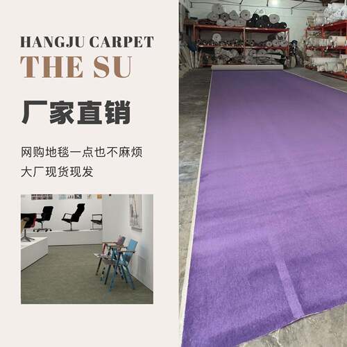 蓝色纯色商用大面积地毯公室舞台全屋卧室客厅水泥地面整满铺