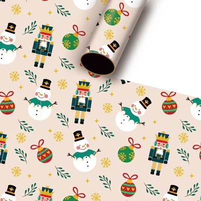松饼人雪屋圣诞节礼物包装纸Kids Christmas Gift Wrapping Paper