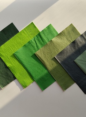 绿色系纯色彩色婚礼派对纸巾 Solid Color Paper Napkins Party