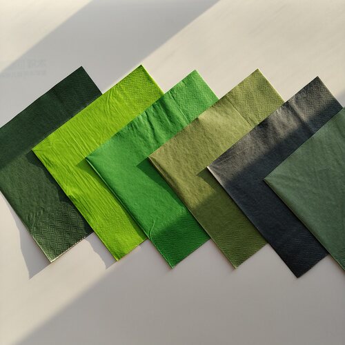 绿色系纯色彩色婚礼派对纸巾 Solid Color Paper Napkins Party