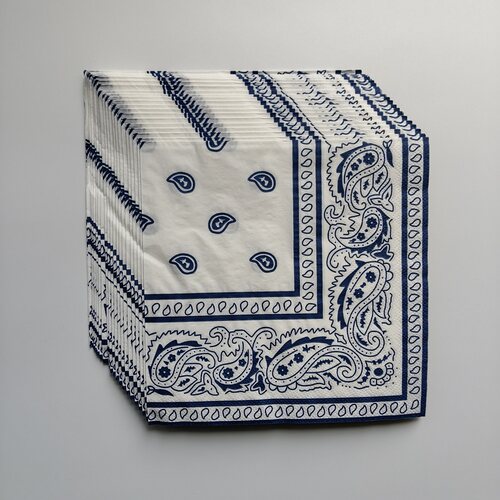 复古青花瓷印花波西米亚风纸巾 Blue White Floral Paper Napkins