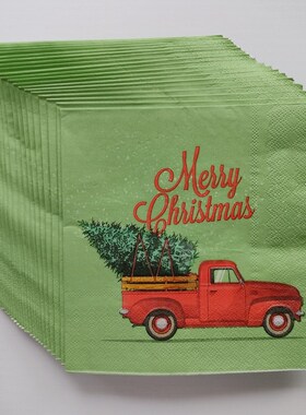 Christmas Tree Green Paper Napkins Party 圣诞节绿色餐巾纸
