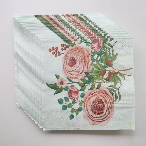 Rose Flower Decoupage Paper Napkins 玫瑰花婚礼蝶骨巴特餐巾纸