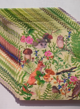 Spring Forest Paper Napkins Decoupage 蝶骨巴特派对餐巾纸巾