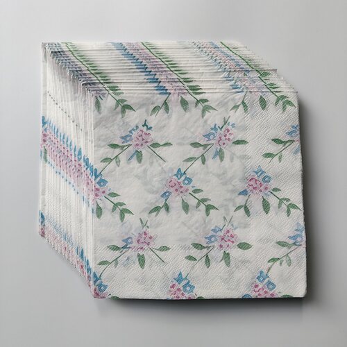 花草格子派对纸巾餐垫 Flower Plaid Decorative Paper Napkins