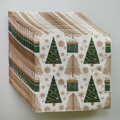 Christmas Tree Paper Napkins Decoupage 圣诞节派对印花餐巾纸