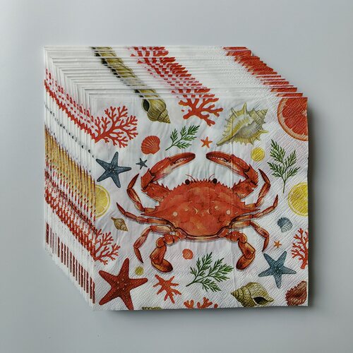 螃蟹龙虾派对纸巾 Crab Lobster Decorative Party Paper Napkins