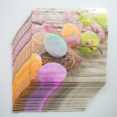 Happy Easter Paper Napkins Party Decoupage 复活节彩蛋餐巾纸