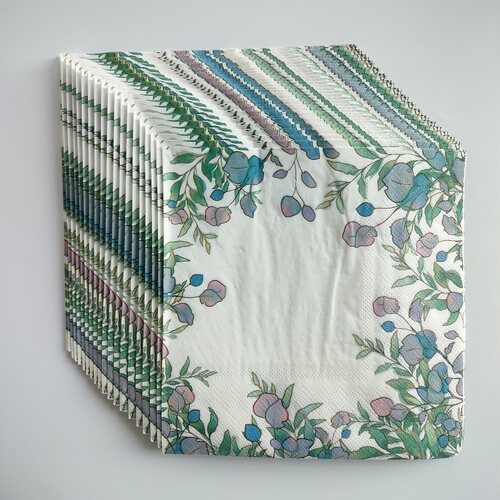 Green Leaf Paper Napkins Decoupage Party Supplies 彩色餐巾纸