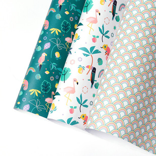 5PCs Birthday Gift Wrapping Paper 热带雨林生日节日礼品包装纸