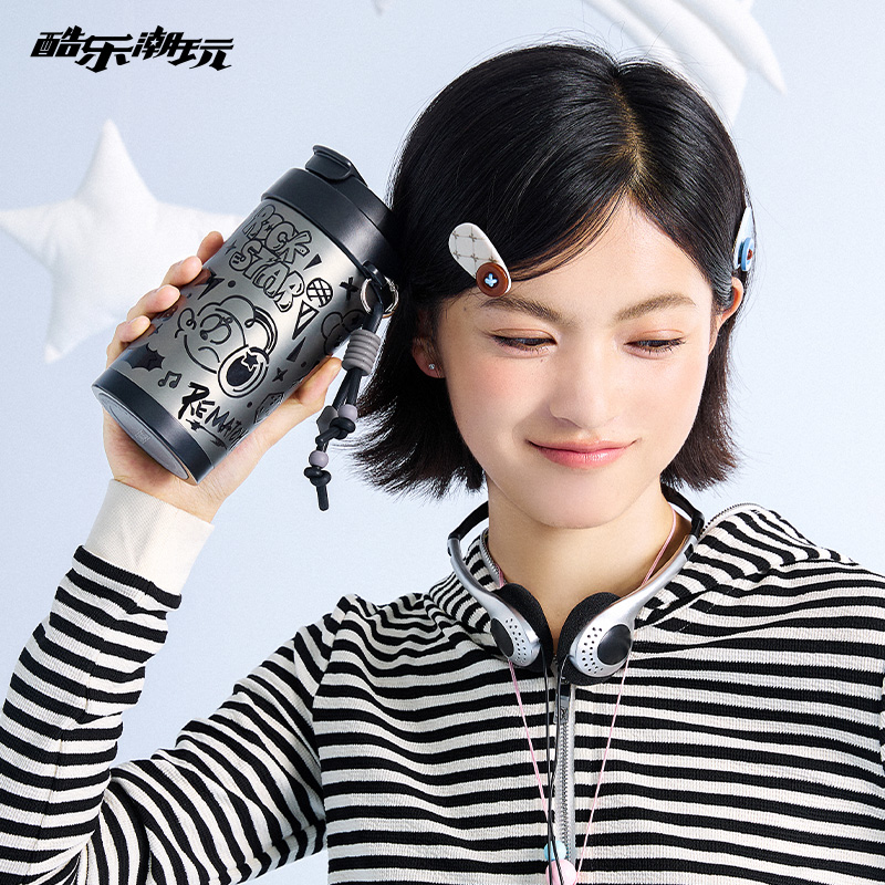 酷乐潮玩咖啡保温杯黑银系列316内胆高颜值随手水外带女生送闺蜜