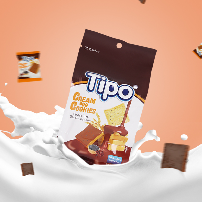 [temporary food] Tipo bread dry 90g chocolate sesame imported biscuits small snacks bulk multi flavor