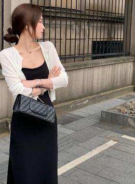 只有妮 sumemer song 2025春秋新款防晒衫修身显瘦短款开衫上衣女