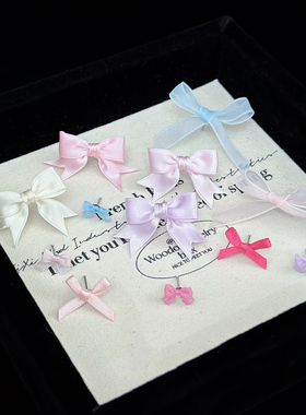 2025蝴蝶结耳钉/耳骨钉 手作烤焦更耐佩戴并非通货胶水黏贴更精致