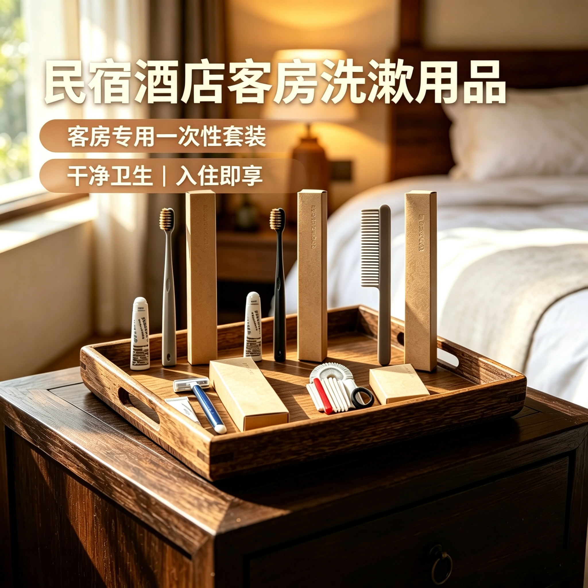 酒店专用一次性牙刷带牙膏宾馆民宿洗漱用品套装家用待客软毛牙具