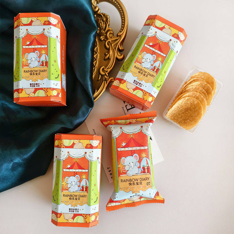 彩虹日记快乐宝贝番茄味薯片22g宝宝喜宴生日宴周岁零食伴手喜礼