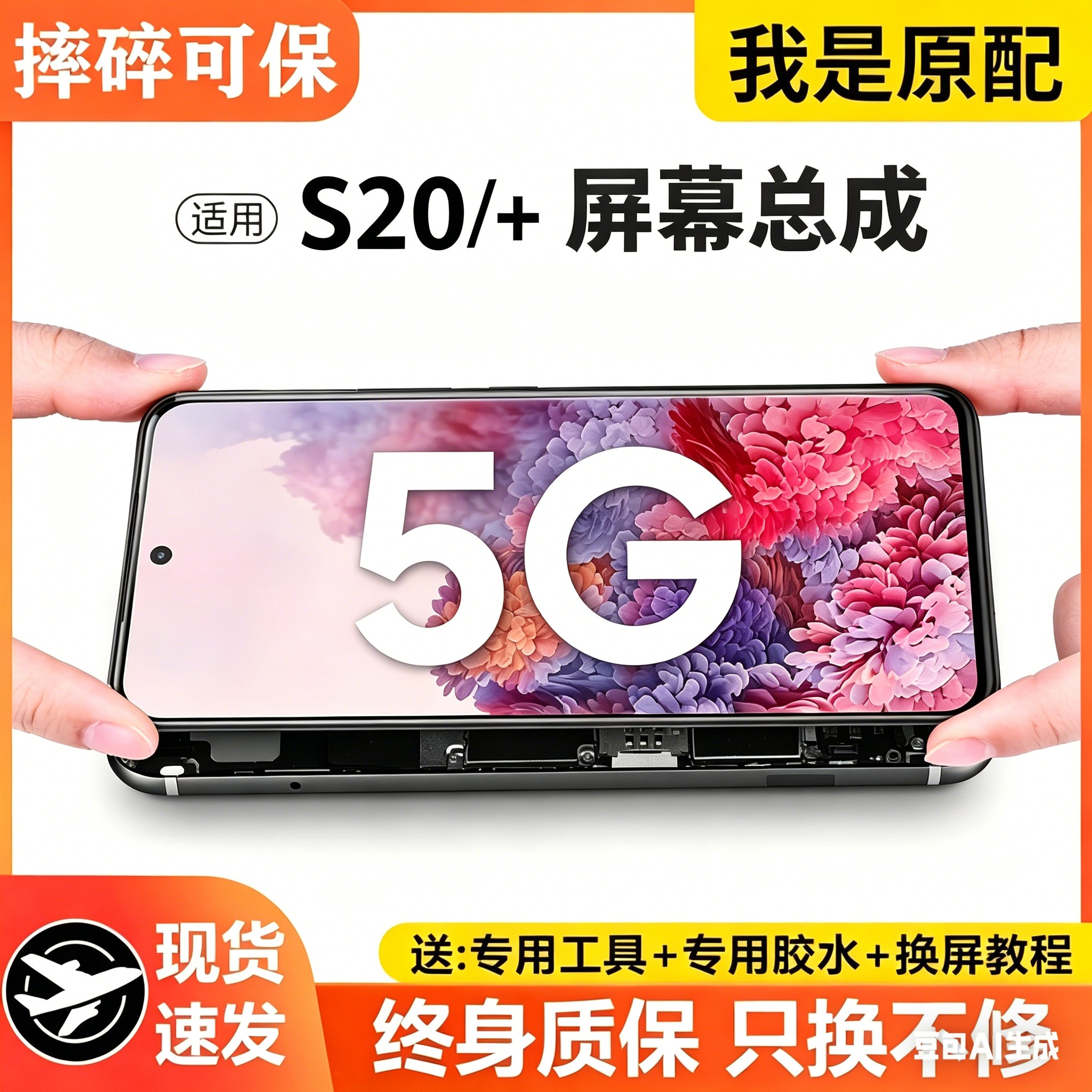 适用三星S20屏幕总成带框