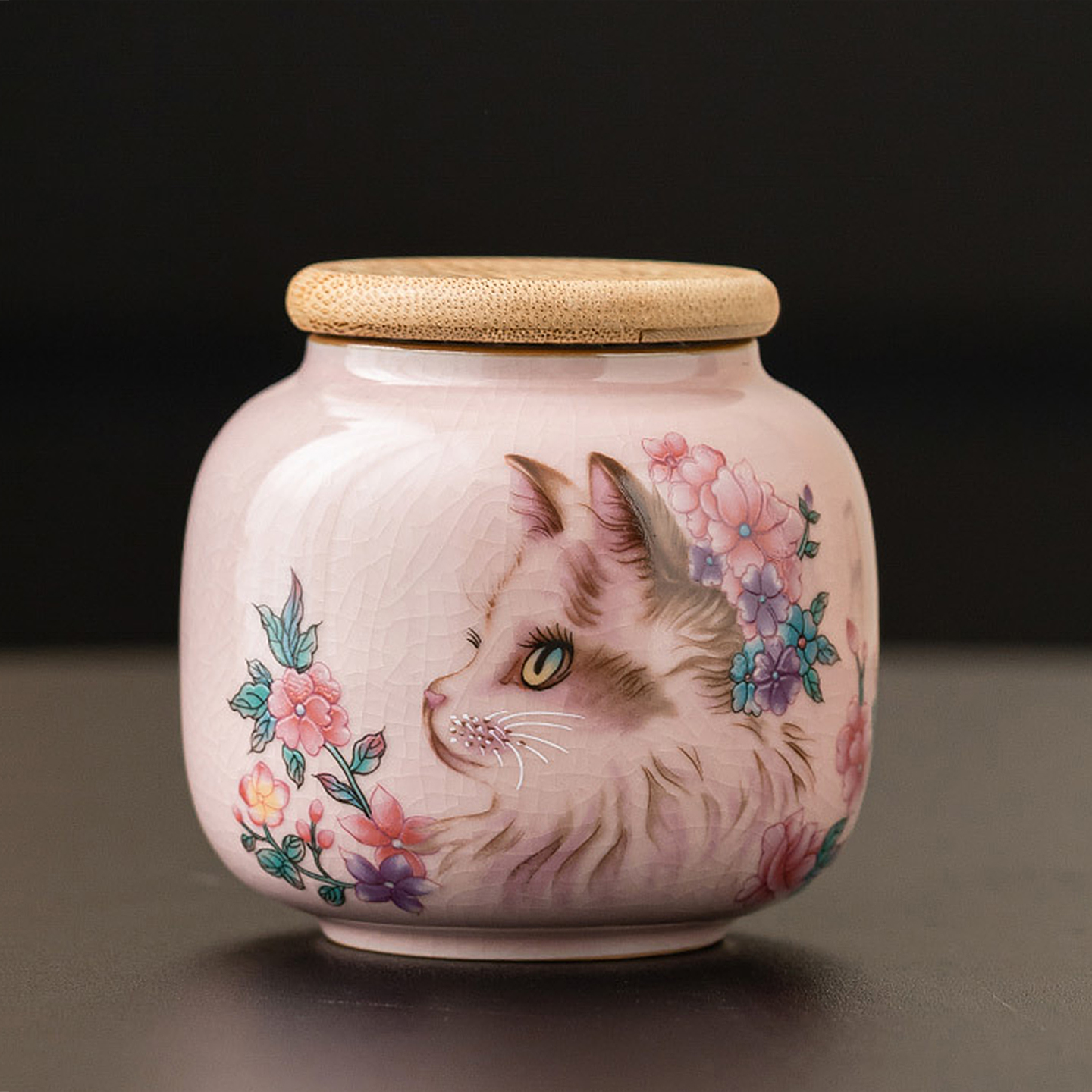 猫猫宠物骨灰罐陶瓷猫咪图案