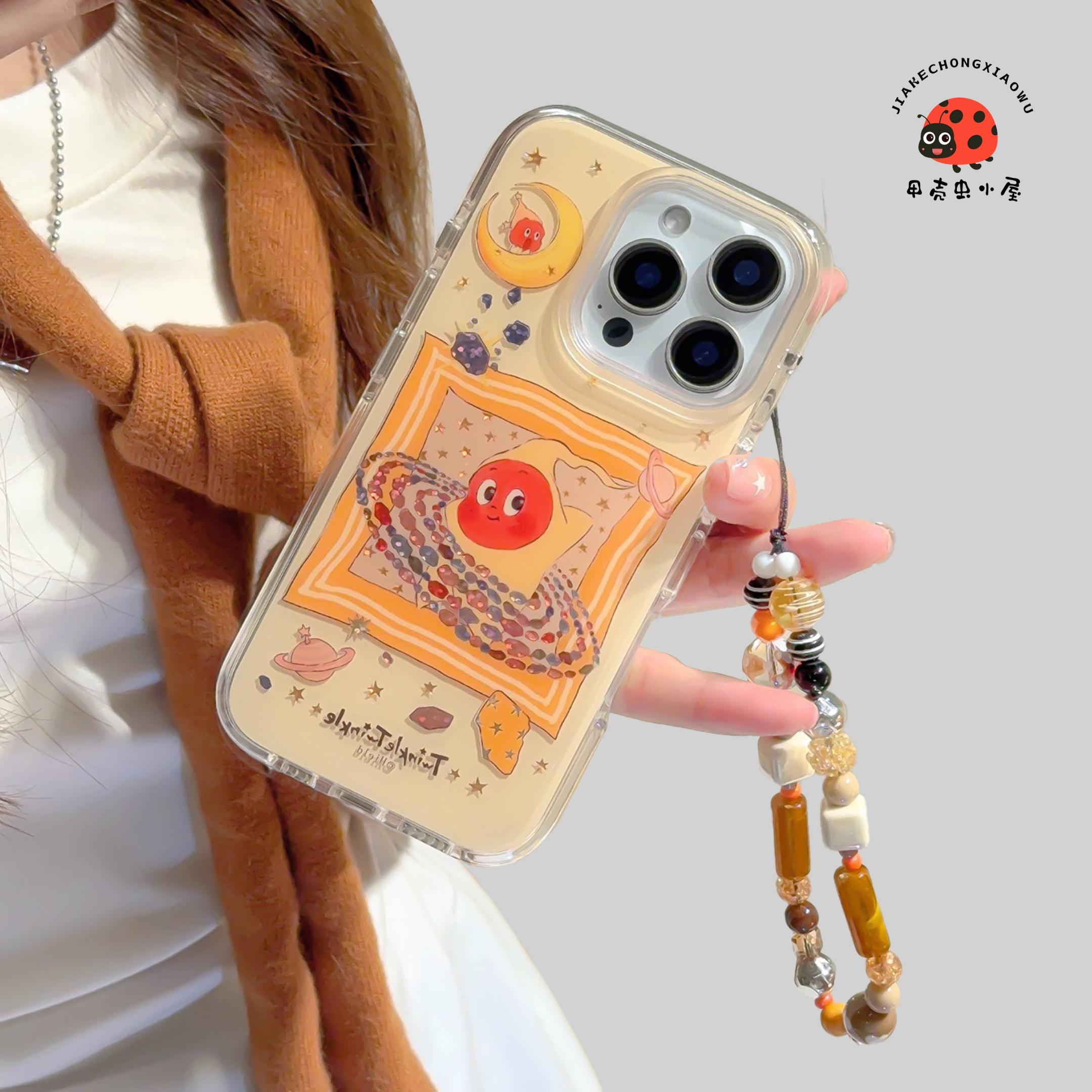 卡通星星人陨石星球适用苹果iphone16promax手机壳15promax新款14pro防摔保护套13超火女款16Pro硅胶全包防摔