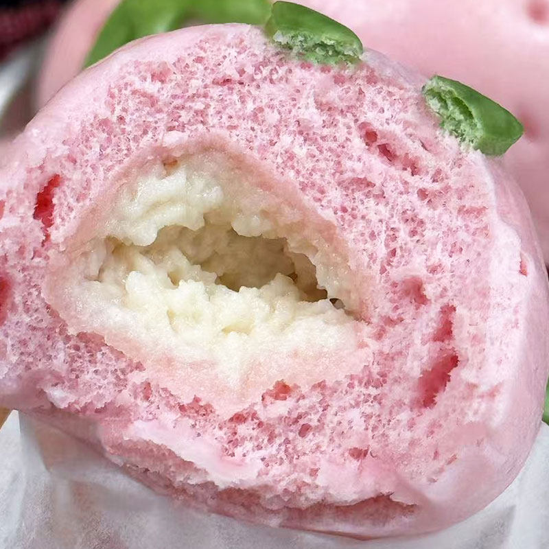 【现货直发】卡通草莓包儿童草莓可爱面包手工夹心小馒头加热速食