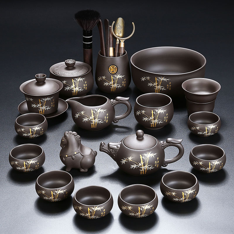 紫砂步步高升陶瓷功夫茶具套装