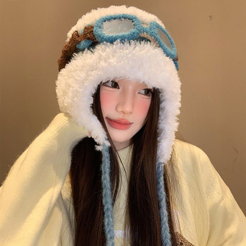旅游毛绒帽哈尔滨雪乡加绒款檀健次同款可爱眼镜飞行护耳雷锋帽子,居家日用,披肩防护帽,淘宝优惠券,粉丝福利购,淘宝优惠卷