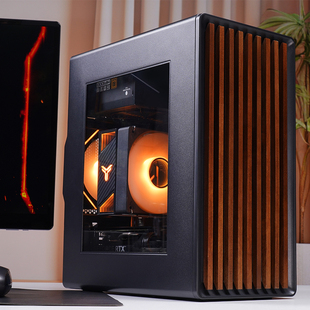 玩嘉工匠3黑台式桌面电脑小机箱木条式玻璃侧透前防尘网M-ATX主板