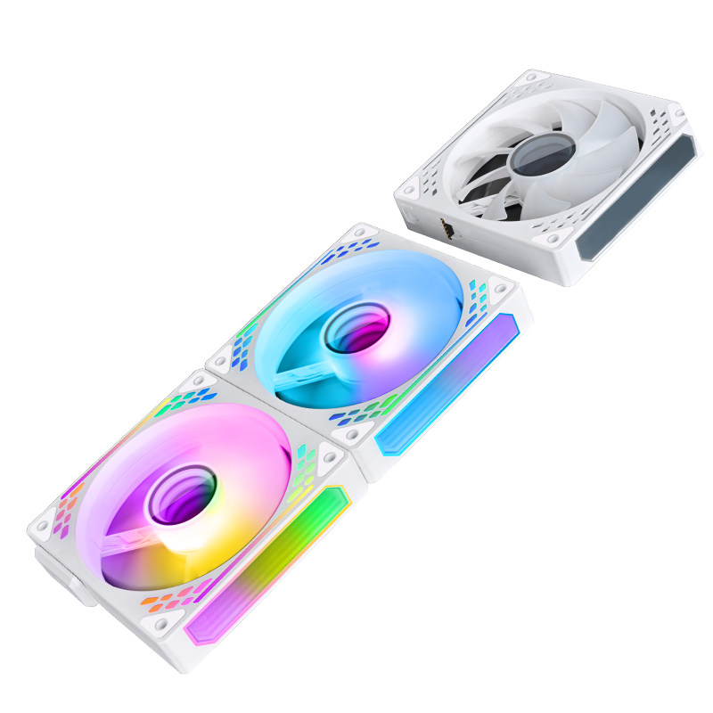 玩嘉天引磁吸积木风扇12CM机箱风扇无线拼接ARGB神光同步PWM温控