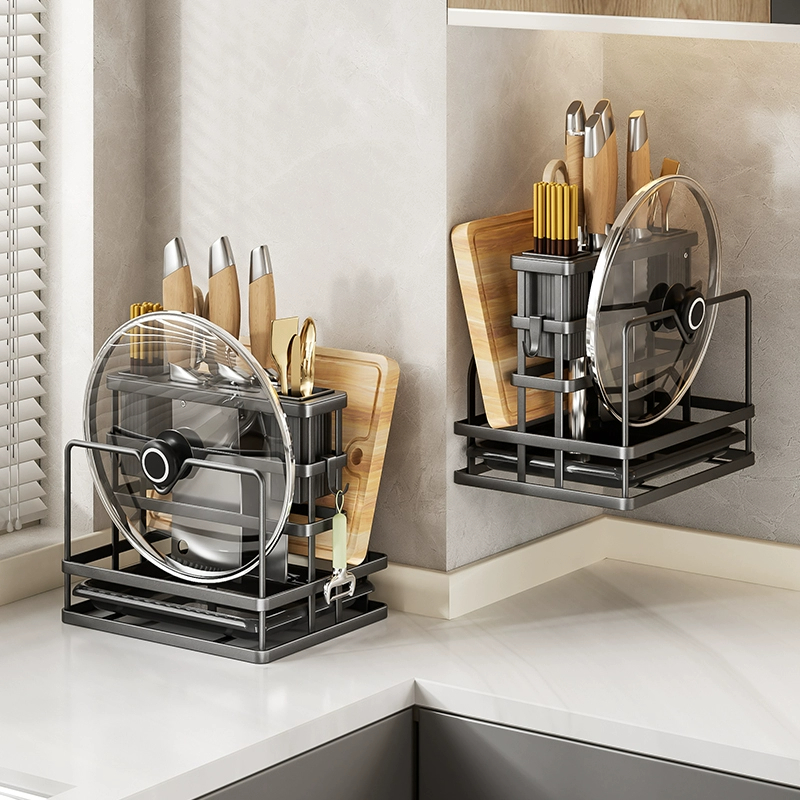 厨房刀架置物架新款多功能菜刀架置物架台面菜板架砧板刀具收纳架