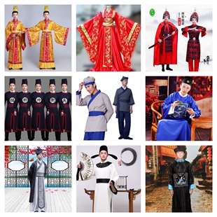 出租皇帝服古装汉服租借文艺话剧剧本杀表演服将军士兵演出服租赁