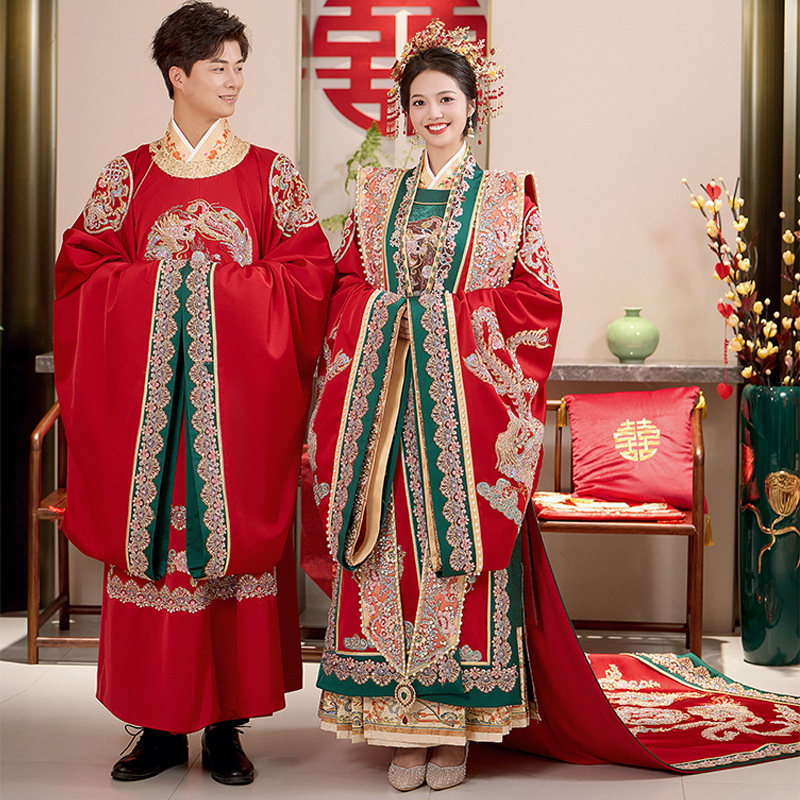 出租明制汉服婚服2024年新款重工礼服汉服新娘嫁衣凤冠霞帔情侣款,女装/女士精品,秀禾服,淘宝优惠券,粉丝福利购,淘宝优惠卷