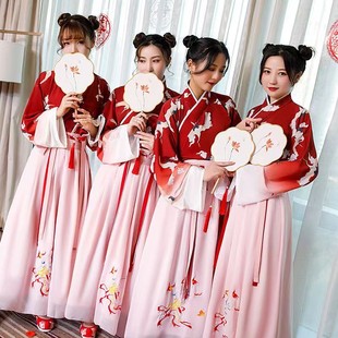 出租赁中式订婚敬酒礼服礼仪喜庆年会开业红色伴娘服装租赁女汉服