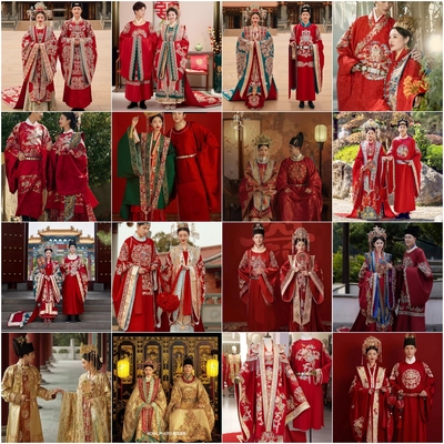 出租唐宋明制中式汉服嫁衣秀禾服