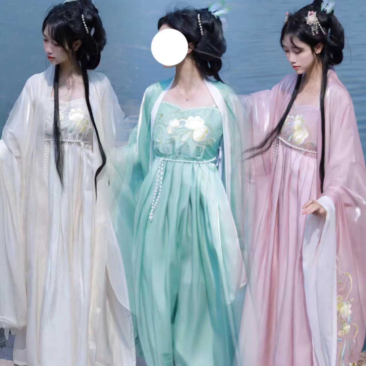 唐制诃子裙汉服租赁仙气拍照