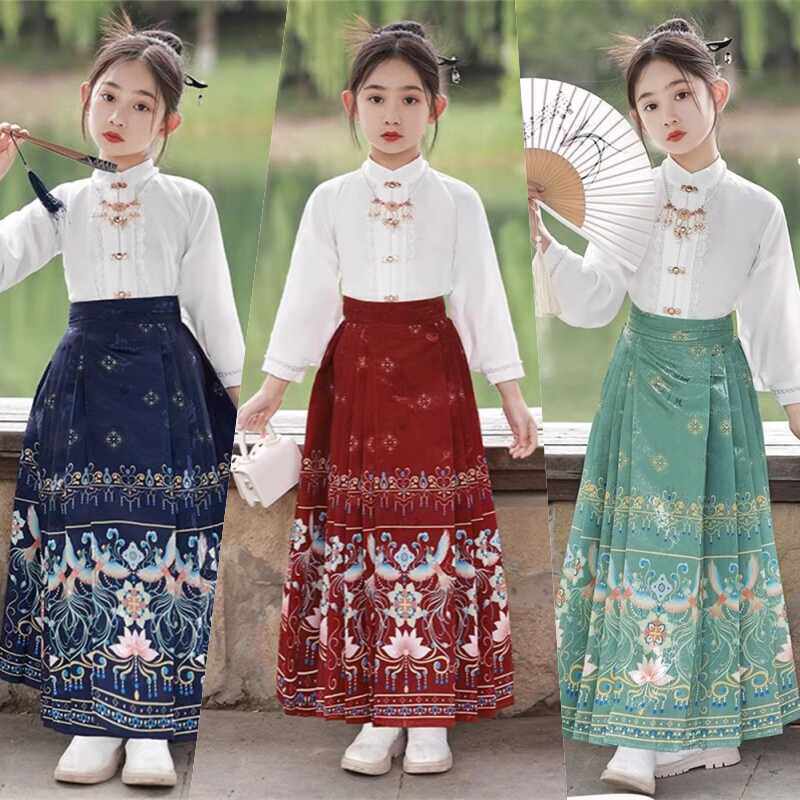 出租儿童马面裙整套四季款高端国风新款长袖女孩中汉服唐服装租赁,童装/婴儿装/亲子装,汉服,淘宝优惠券,粉丝福利购,淘宝优惠卷