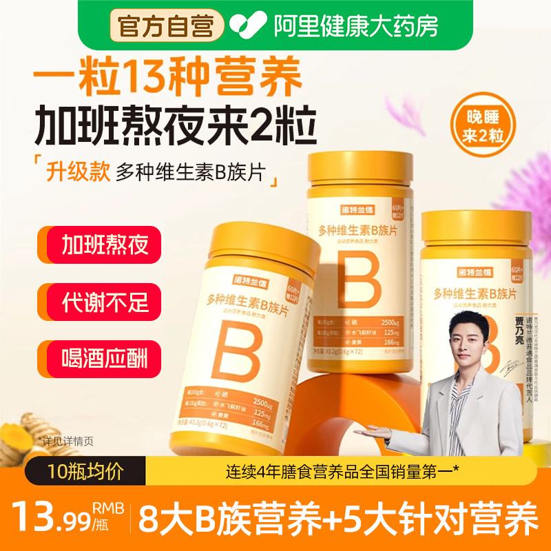 诺特兰德多种维生素B族片升级复合咀嚼片水飞蓟姜黄牛磺酸