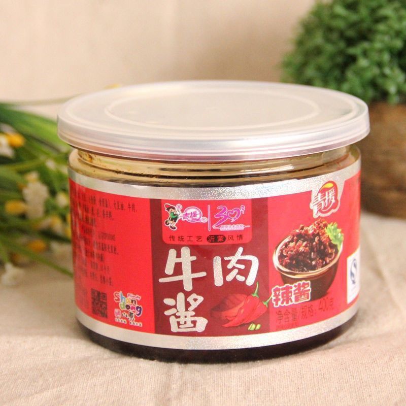 青援香菇酱400香辣脆牛肉酱香辣特产牛肉下饭酱瓶装拌饭酱