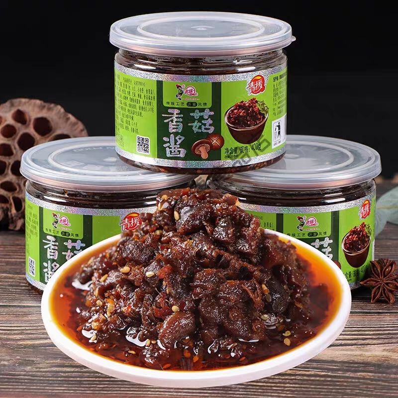 青援香菇酱罐装400g香辣牛肉香辣脆火锅辣椒酱下饭原味香菇酱