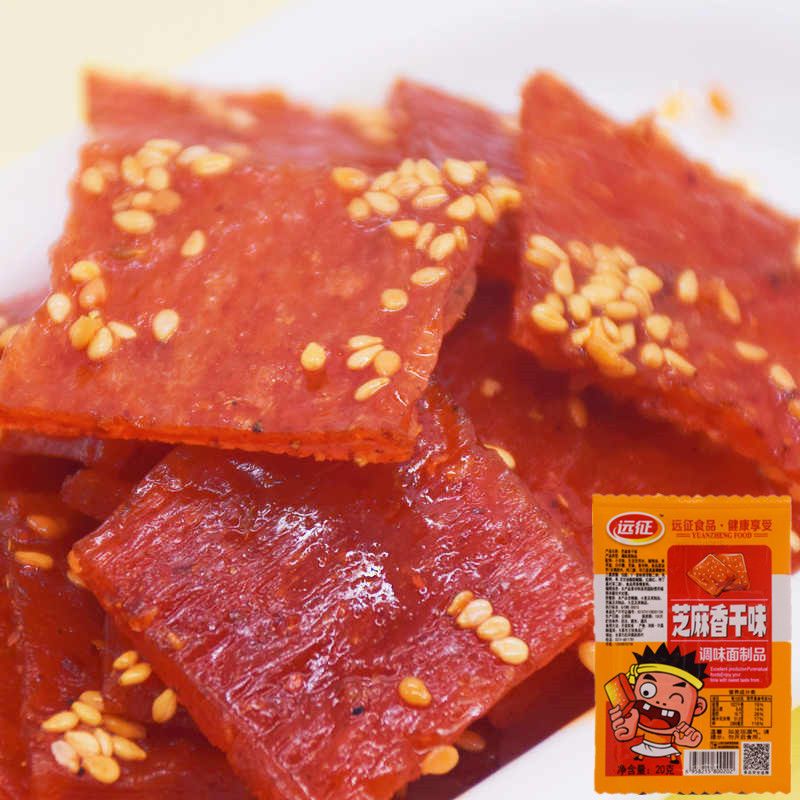 远征素芝麻香干辣条芝麻零食豆干辣片办公室怀旧麻辣零食品20g