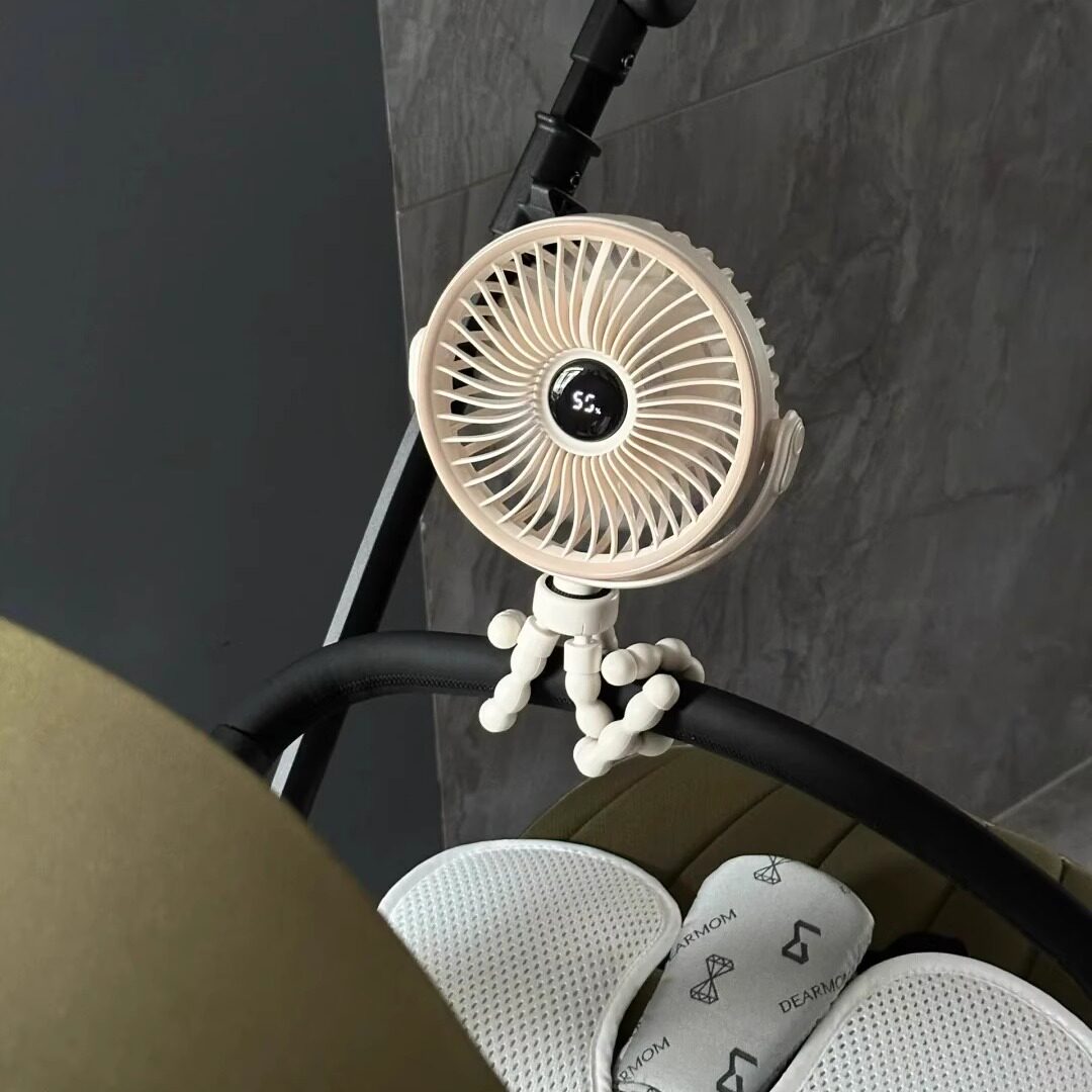 户外婴儿车风扇八爪鱼便携式户外宝宝手推车充电静音防夹手电风扇