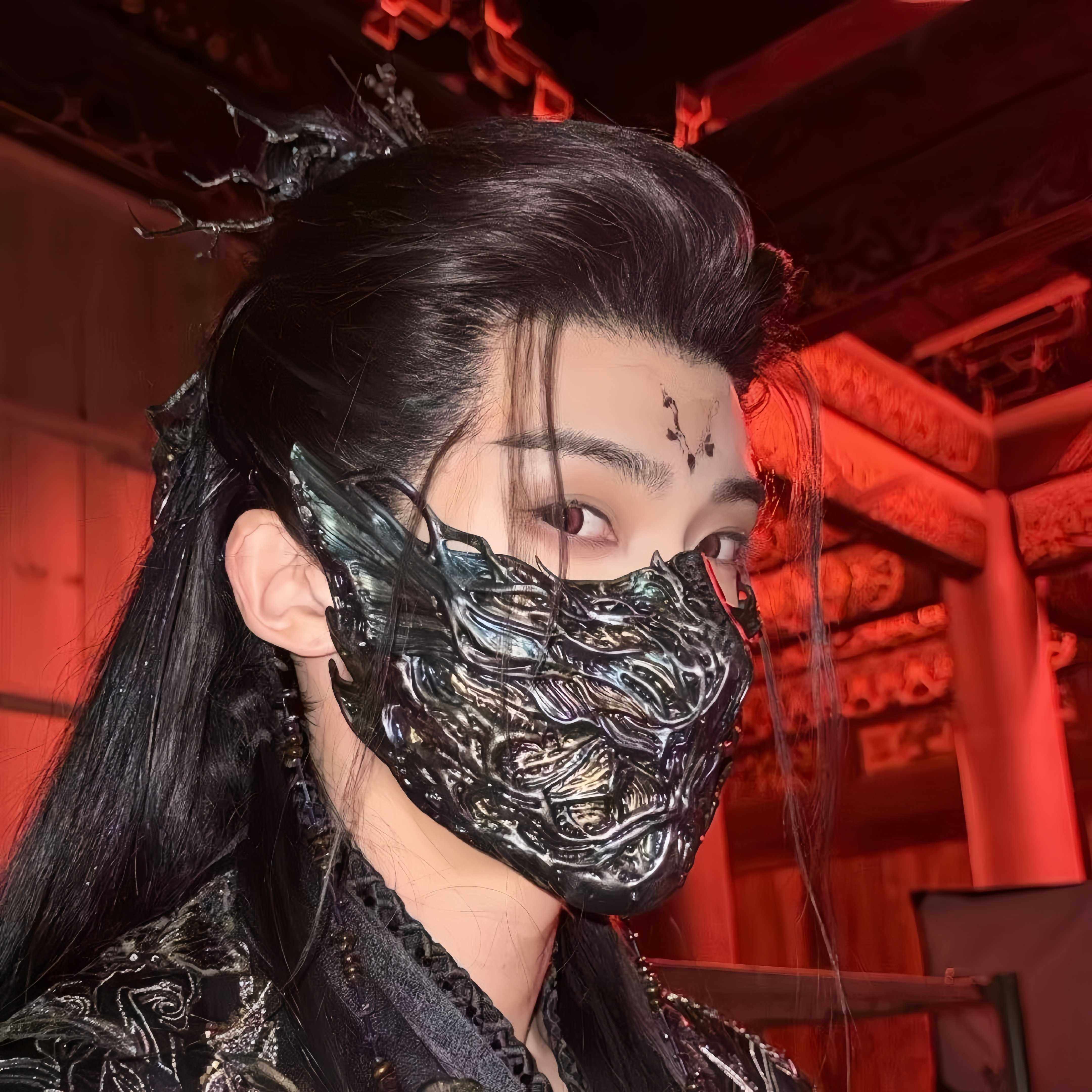 月鳞绮纪源无获面具高还原精度半脸面罩cosplay闫桉同款伪装面甲