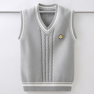 男童毛衣马甲秋冬款中大童内穿打底儿童针织毛线背心男孩加绒加厚