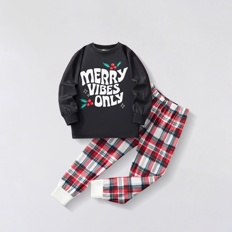 春秋新款女童童装圣诞节儿童长袖长裤家居服套装中小童休闲风冬季